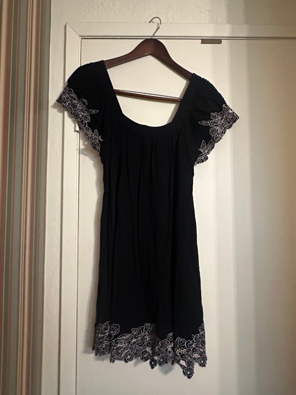 Forever 21 black dress with floral hem